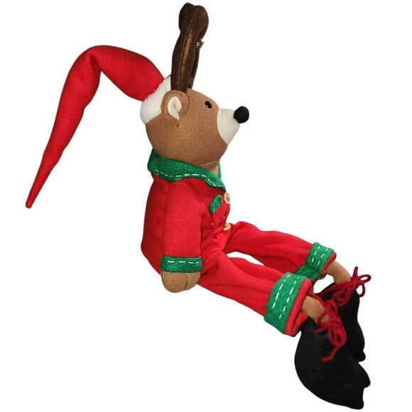 Christmas 28" Weighted Shelf Sitter Reindeer in Pajamas Decor - Picture 3 of 5